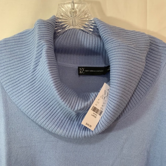 NY&C Women’s Cowl Neck Sweater with Front Zipper Pockets Size Large - Picture 2 of 6